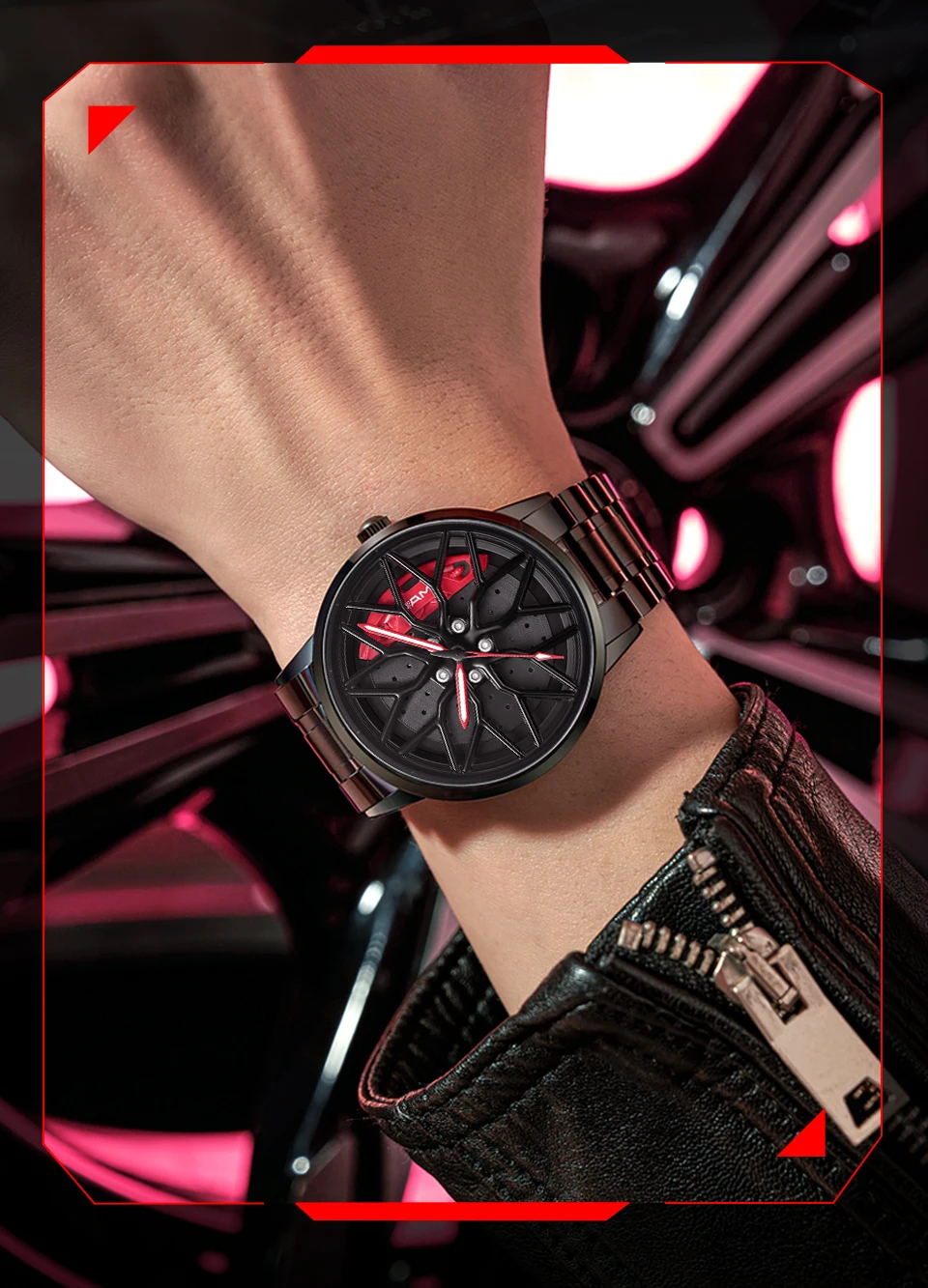 AMG Original Wheel Rim Hub Stainless Steel Waterproof watch - Image 6