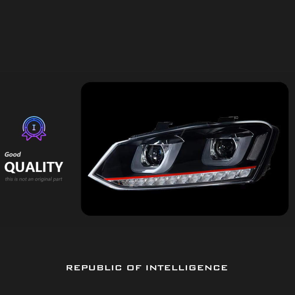 Eagle Eyes VW Polo 6 LED Headlights With DRL Turn Signal High Beam Angel Eye Projector Lens (Pre-Order) - Image 5