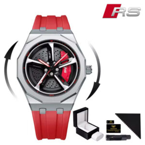 AUDl RS7 Original 3D spinning watch Rotate 360° Silver And Red