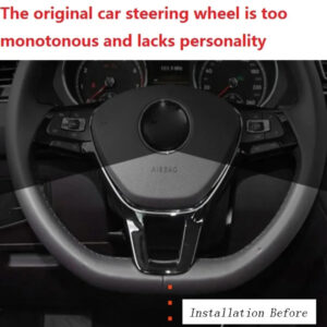 Alternative view of Chrome Car Steering Wheel Decoration Cover Trim Accessories For Volkswagen VW GTI Polo Golf Tiguan Arteon Taigo Caddy GTD