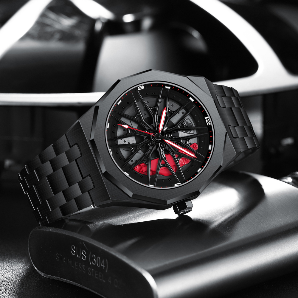 Original 3D Wheel Watch Waterproof Spinning Luxury Quartz Wrist Men Watch Rim Wristwatch Rotate 360 Man's Watches for Porsche - Image 6