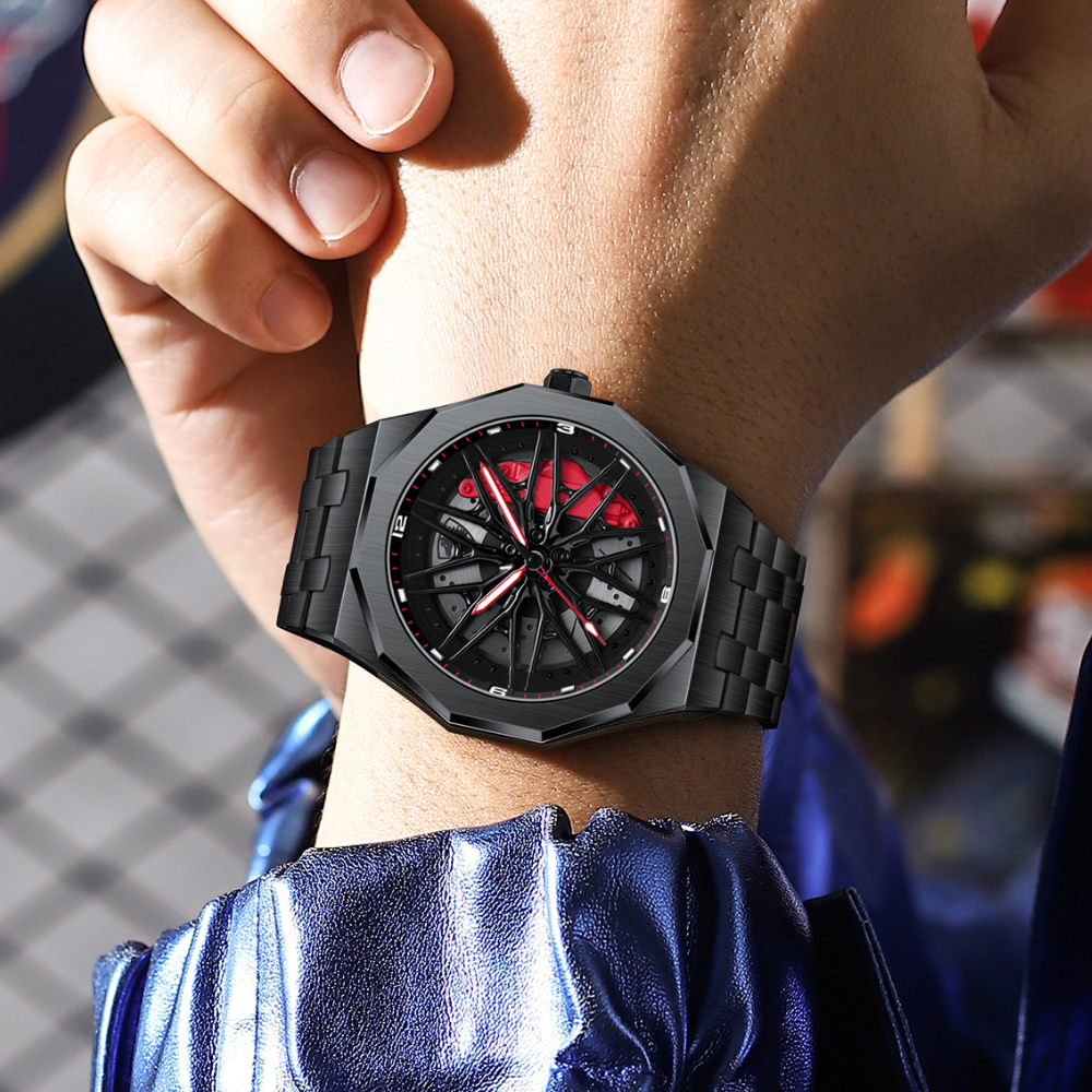 Original 3D Wheel Watch Waterproof Spinning Luxury Quartz Wrist Men Watch Rim Wristwatch Rotate 360 Man's Watches for Porsche - Image 4