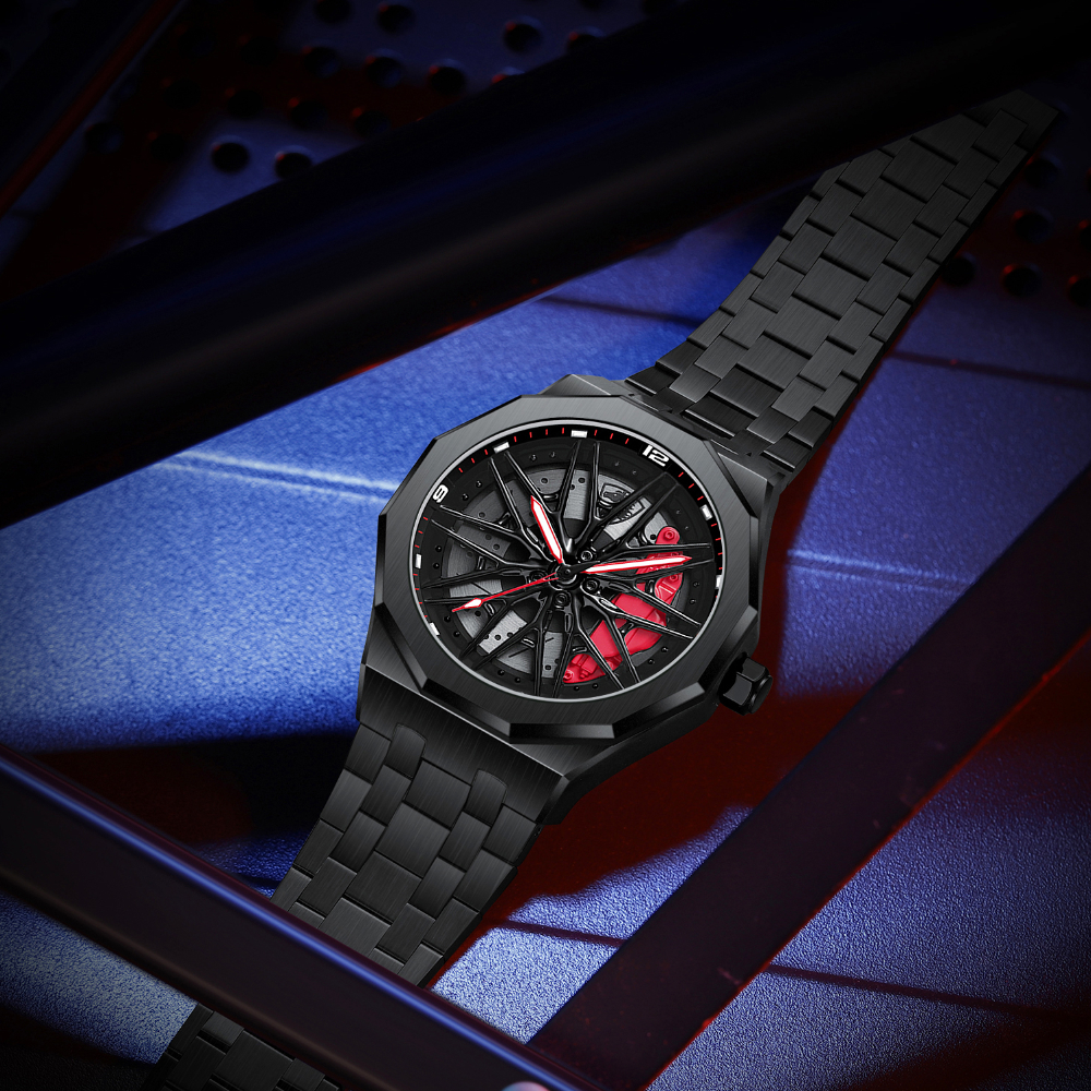 Original 3D Wheel Watch Waterproof Spinning Luxury Quartz Wrist Men Watch Rim Wristwatch Rotate 360 Man's Watches for Porsche - Image 5